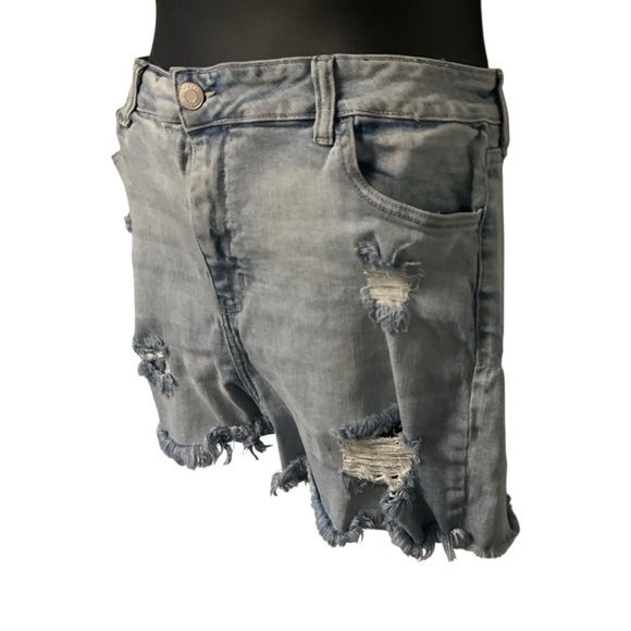 Cello Light Wash Blue Denim Jean Short SZ 20 Women Distresses Destroyed Summer - Picture 2 of 8